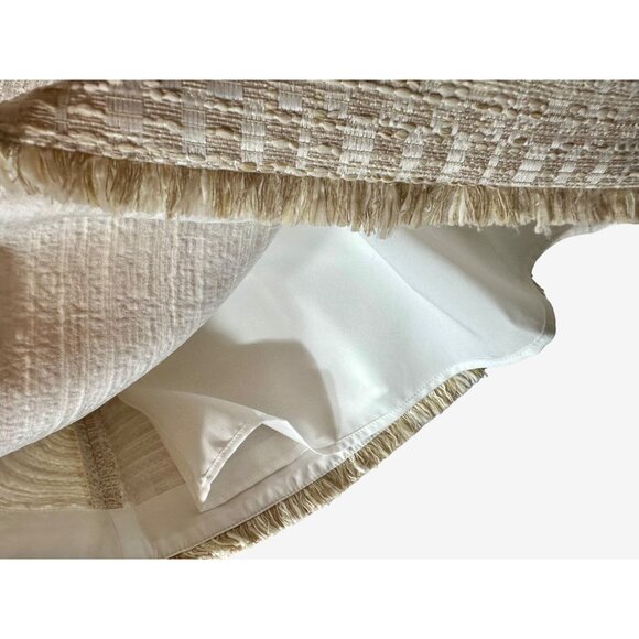 Cartolina Womens Short-Sleeve Tweed Shift Dress Beige Size 6 - Picture 8 of 11